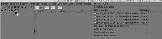 Onglets GIMP